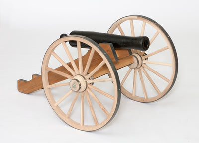 Side view of the Decorative One Half Scale Wooden Cannon
