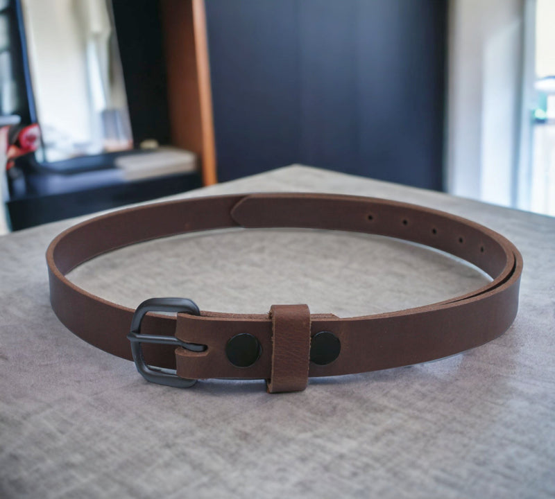 1 inch wide Golden Brown Leather Belt Handmade in America. 