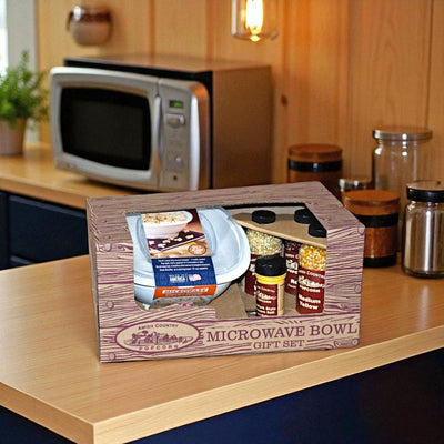 Microwave Popcorn Gift Bowl Set by Amish Country Popcorn is available for purchase online at harvestarray.com.