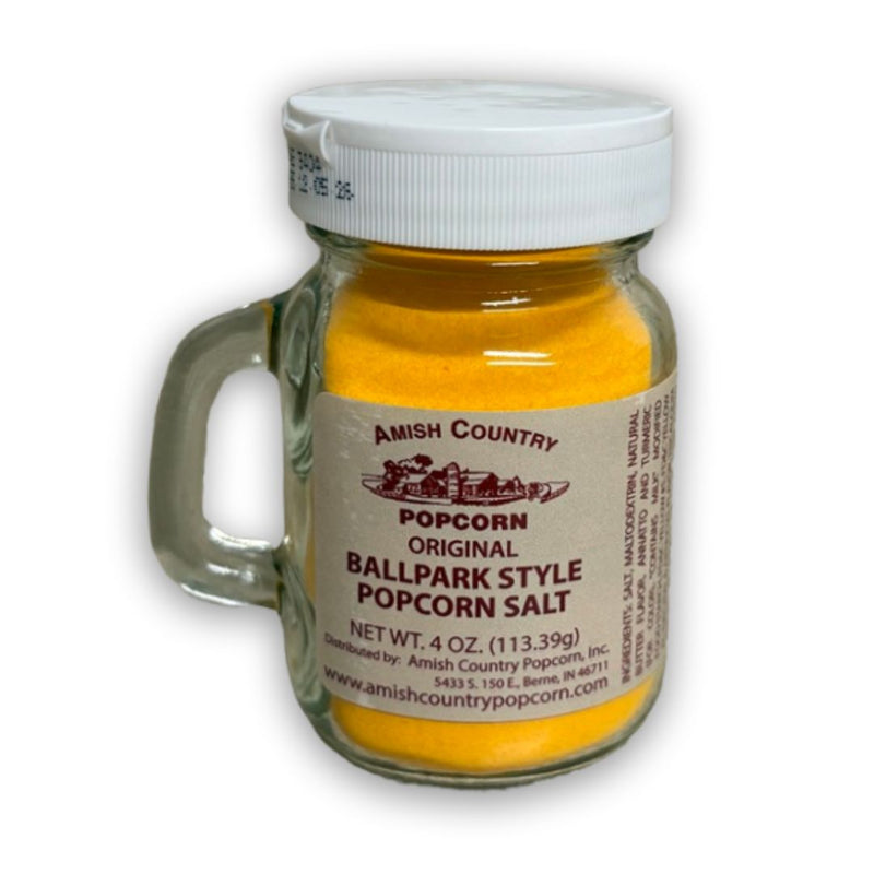 Our Ballpark Style Popcorn Salt has a real buttery flavor. Flip up shaker top. Order today from Harvest Array.