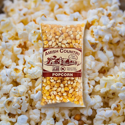 Amish Country Popcorn to pop at home in individual 4 oz. bags of kernels. Non-GMO. Order today at Harvest Array.