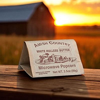 New Amish Country White Hulless Buttery Microwave Popcorn from Amish Country Popcorn at harvestarray.com