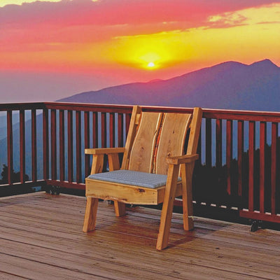 Amish made Timberland Chair with Cedar Outdoor Stain. Order today from Harvest Array ~ Where Heritage is Delivered.