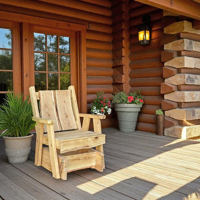Free shipping is available when you purchase an Amish Made Timberland Glider Chair from Harvest Array.