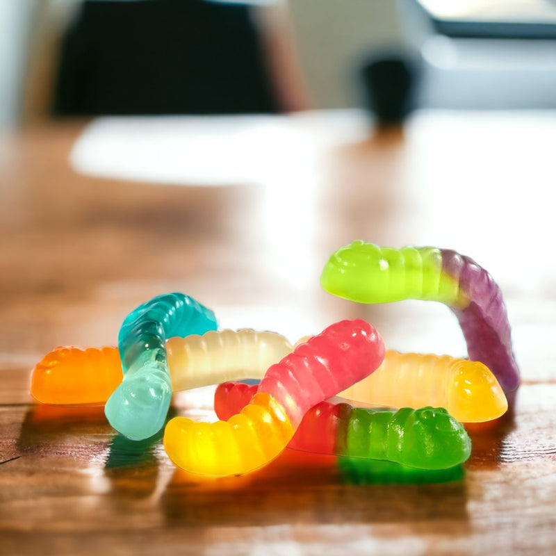 Albanese 12 Flavor Mini Gummi Worms are ready to eat