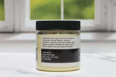 All Natural Lavender Dream Balm ingredient list.