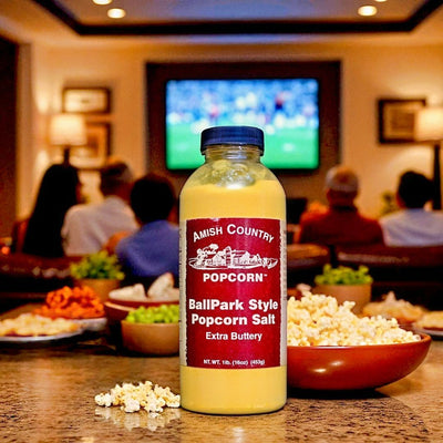 Amish Country Popcorn Ballpark Style Salt Extra Buttery now available online from Harvest Array.