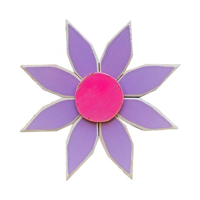 Amish Made Wooden Flowers from Harvest Array - purple with pink center