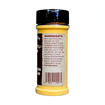 Amish Country Ballpark Style Popcorn Salt (extra buttery) in a 5.5 oz jar. Ingredients listed.