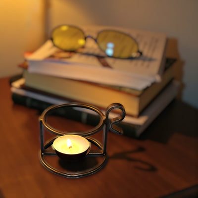 Amish Made Metal Votive Candle Holder With Candle (candle not included).  Made n the USA for Harvest Array.