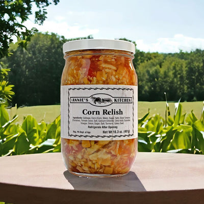 Shop Annie's Kitchen Corn Relish at harvestarray.com. Harvest Array is your online General Store for Amish made goods.