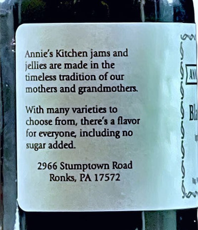 Black Raspberry Jelly by Annie's Kitchen.