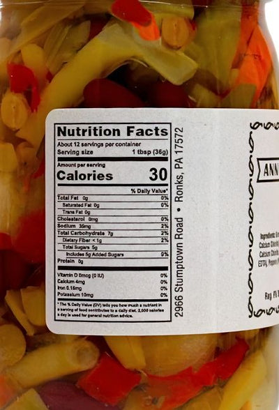 Nutrition Facts for Annie's Kitchen's Classic Chow-Chow