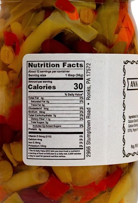 Nutrition Facts for Annie&