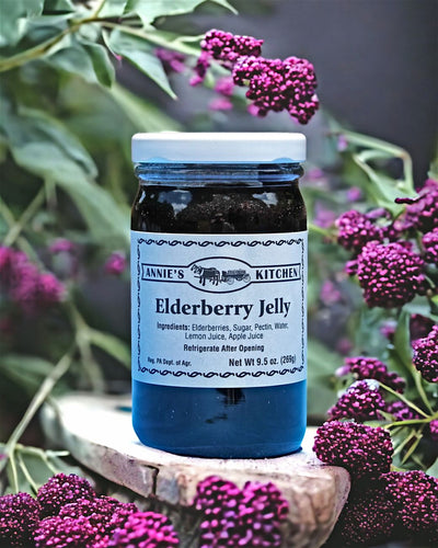 Annie's Kitchen Elderberry Jelly can be purchased online at or Harvest Array