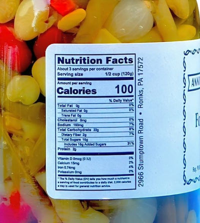 Nutrition Facts for Annie's Kitchen Four Bean Salad from Harvest Array