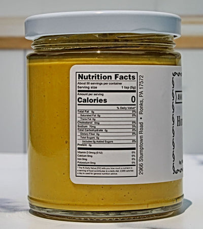 Annie's Kitchen Horseradish Mustard Nutrition Label