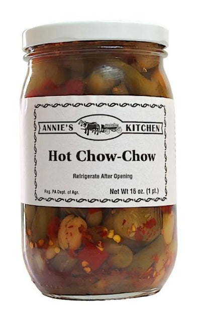 Annie's Hot Chow Chow for those that want a kick of spice to their vegetable snack. Available at Harvestarray.com.
