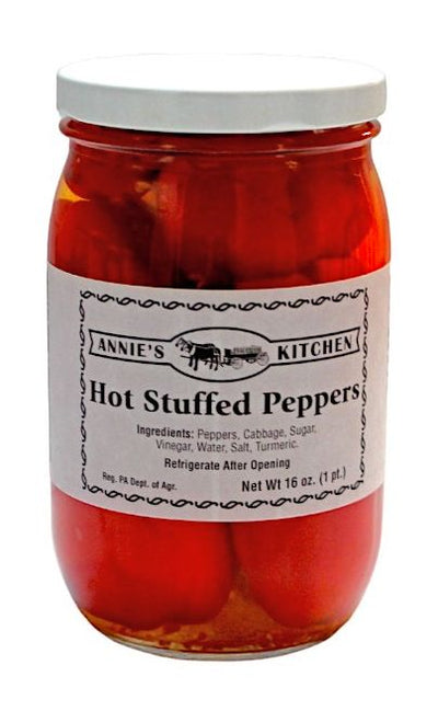 Enjoy our Annie's Kitchen Hot Stuffed Peppers right out of the jar when delivered to your door from Harvest Array.