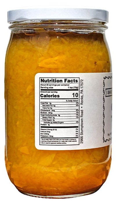 Annie's Kitchen Onion Relish Nutrition Facts.