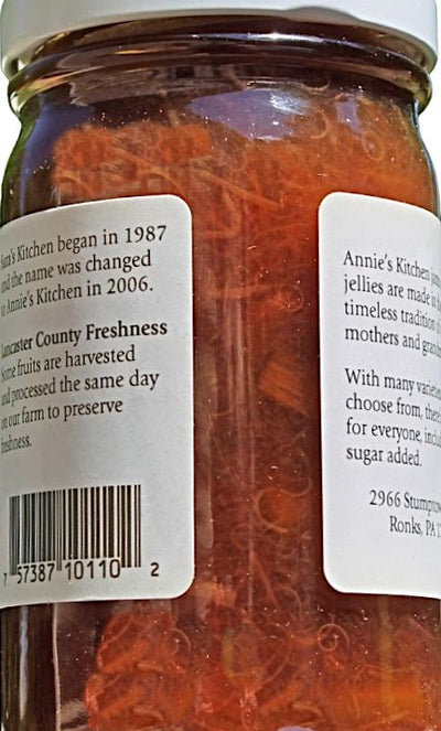 Annie's Kitchen Rhubarb Jam Close up.