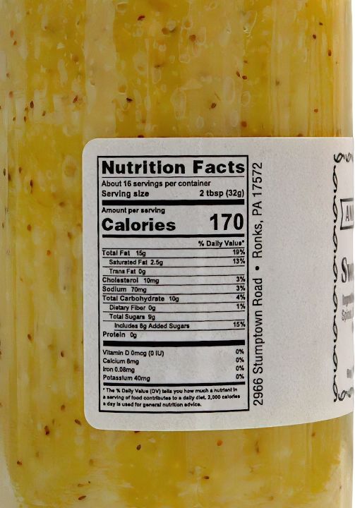 Nutrition Facts for Annie&