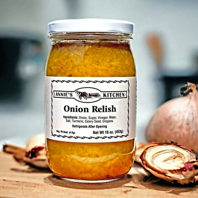 Annie's Kitchen Onion Relish available at Harvest Array-your Online Amish General Store.