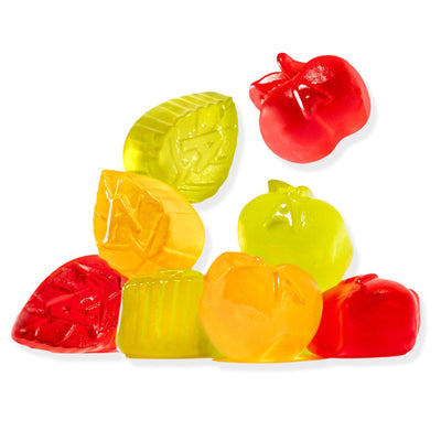 Albanese Fall Apple Orchard Gummies available in 8 oz. bulk containers at Harvest Array.