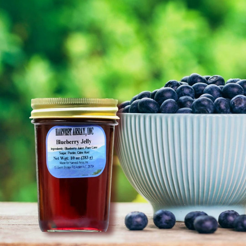Enjoy the sweet, tart flavor of Blueberry Jelly from western North Carolina made for Harvest Array. 