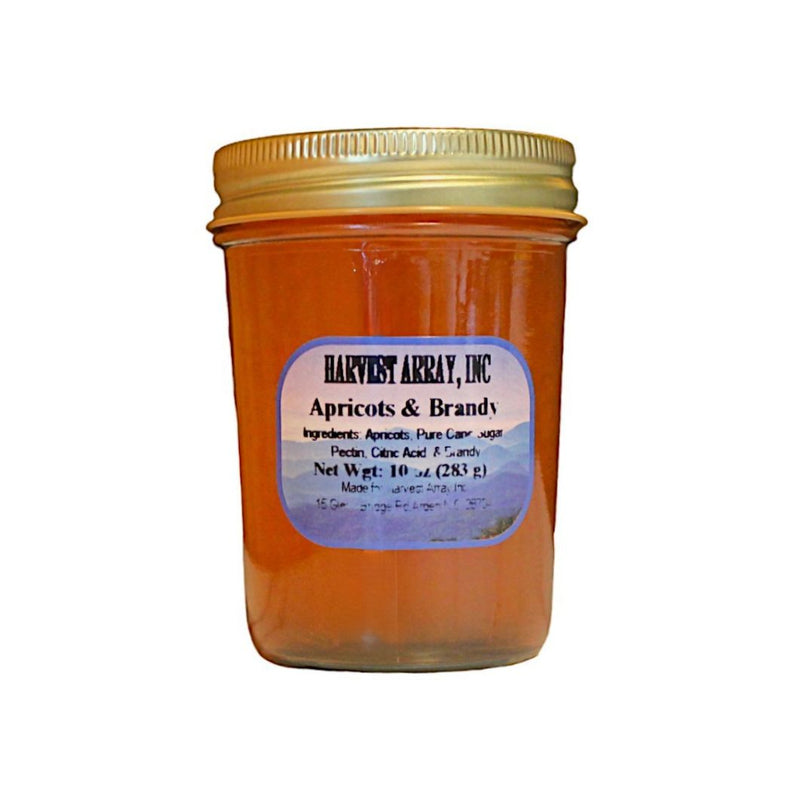 Harvest Array will securely wrap each 10 oz. jar of Apricots & Brandy so it is delivered safely to your door.