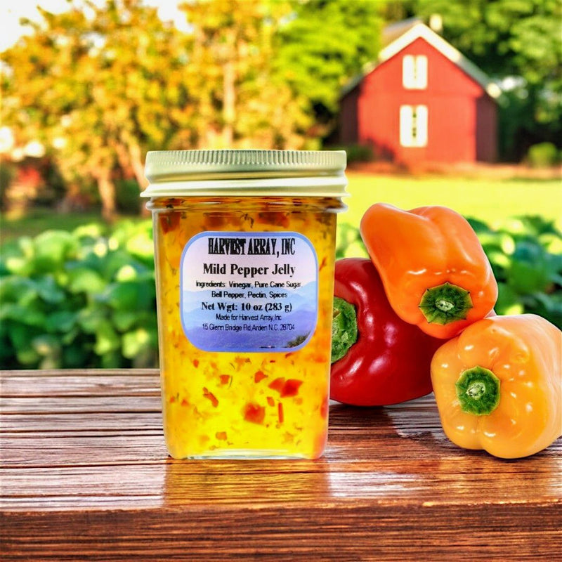 Blue Ridge Jams Mild Pepper Jelly is made with bell peppers Harvest Array. it&
