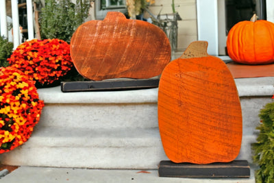 Barn wood Boo Pumpkins on the Porch