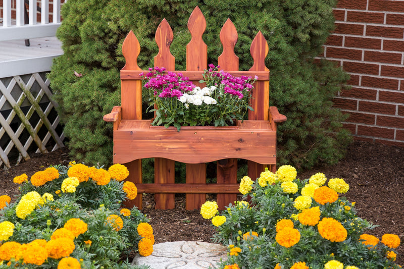 Amish Made 24 Inch Cedar Bench Planter