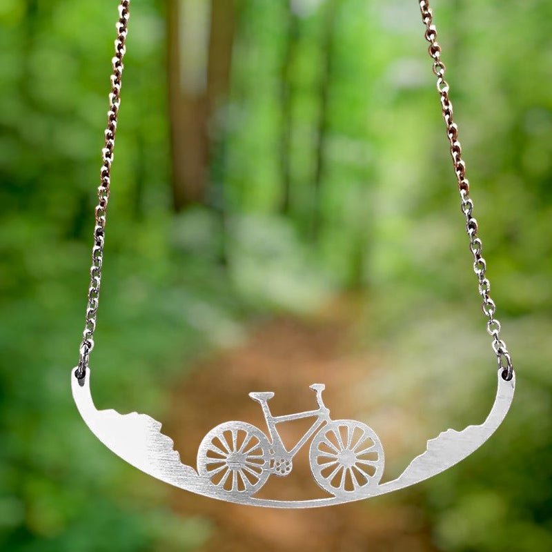 Bicycle Stainless Steel Necklace available at harvestarray.com