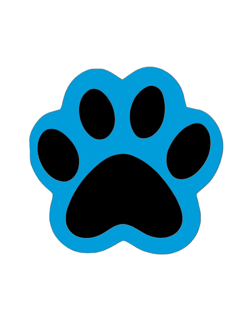 Sky Blue/Black Wooden Paw Print Door Hanger.