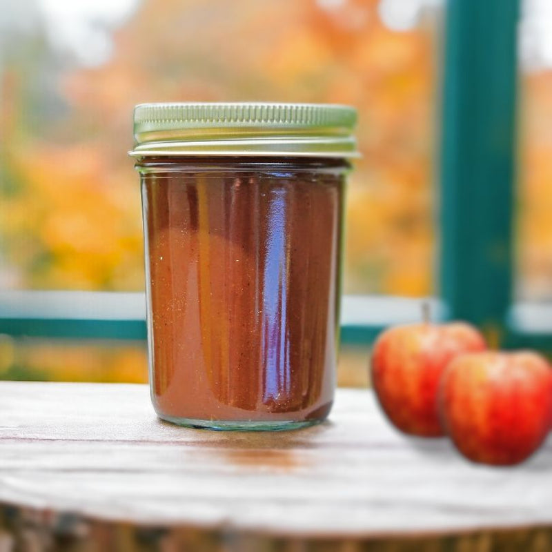 Close up view of the rich Apple Butter from Blue Ridge Jams, sold by Harvest Array.