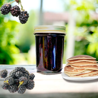 Close up of our Black Raspberry Preserves at Harvest Array