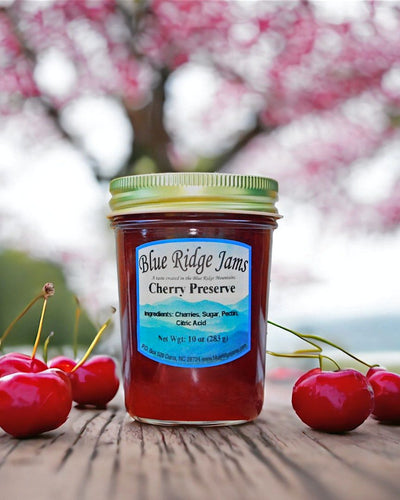 Blue Ridge Jams Cherry Preserves has just 4 ingredients: Cherries, Sugar, Pectin, and Citric Acid. 