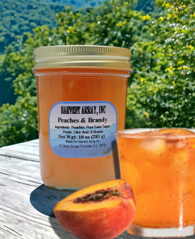 A delectable combination of fresh peaches and fine brandy create this wonderful gourmet Peaches and Brandy for Harvest Array. 