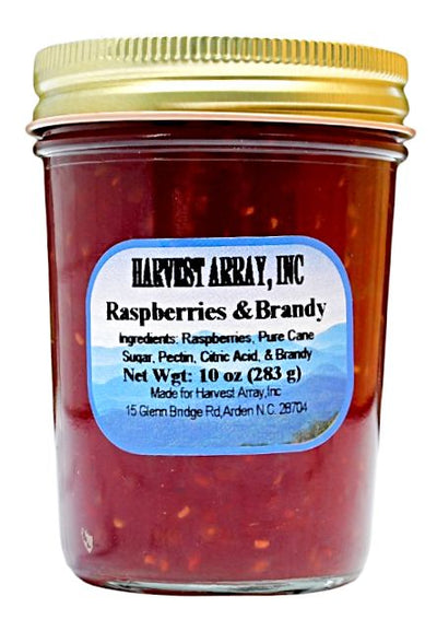 Shop Harvest Array's Jam's and Jellies collection for Blue Ridge Jams Raspberries and Brandy in a 10 oz. jar.