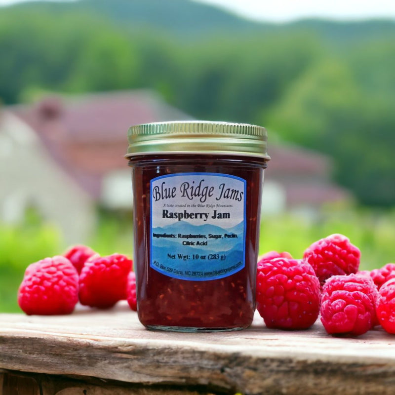 Only 4 ingredients in our Raspberry Jam.