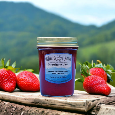 Blue Ridge Strawberry Jam contains strawberries, sugar, pectin and citric acid. That's it!