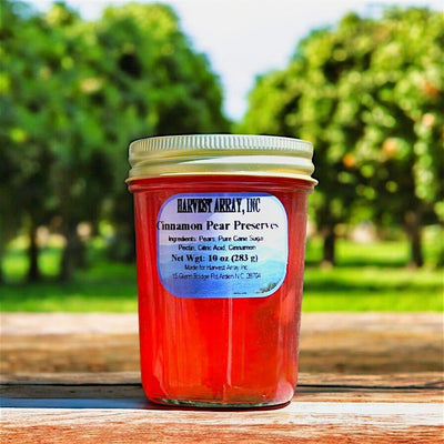 Harvest Array's Cinnamon Pear Preserves are like a hug in a jar! Made in the Blue Ridge Mountains of NC. Order today at harvestarray.com.