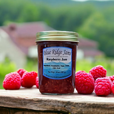 Only 4 ingredients in our Raspberry Jam.