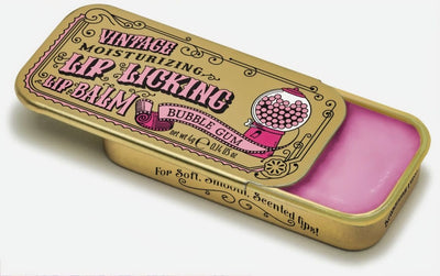 Open Slider Vintage Tin of Bubble Gum Lip Licking Lip Balm
