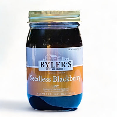 16 oz. Jar of Byler's Relish House Seedless Blackberry Jam