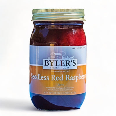 18 oz. Jar of Byler's Relish House Seedless Red Raspberry Jam