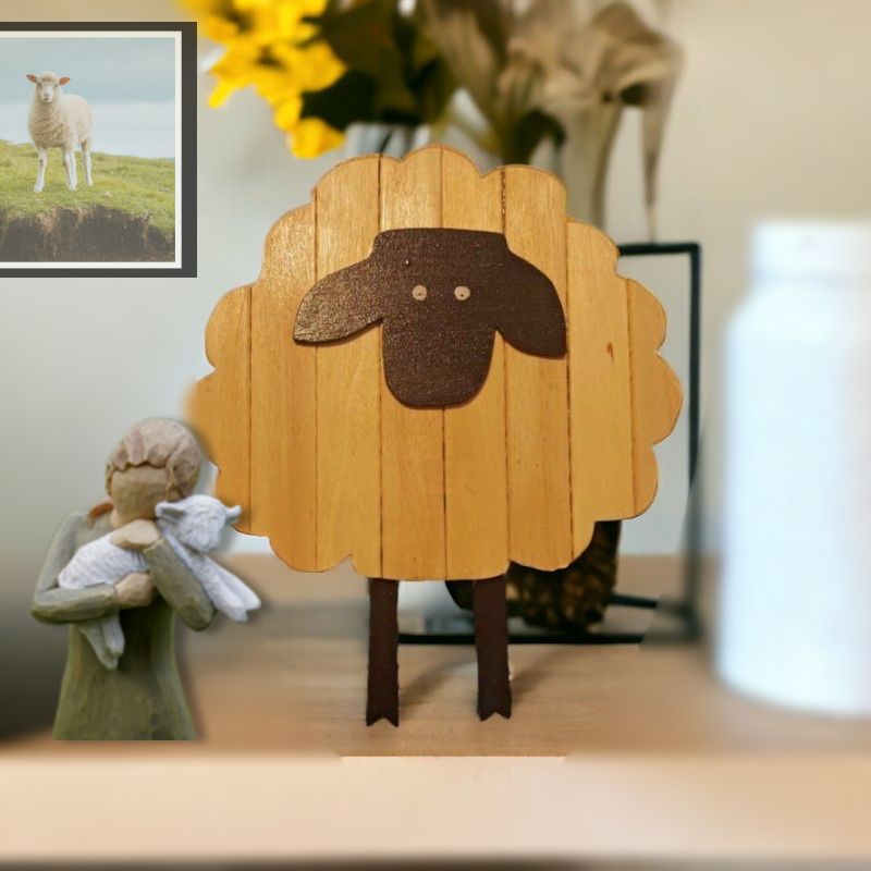 Wooden Rustic Sheep Farmhouse Decor 