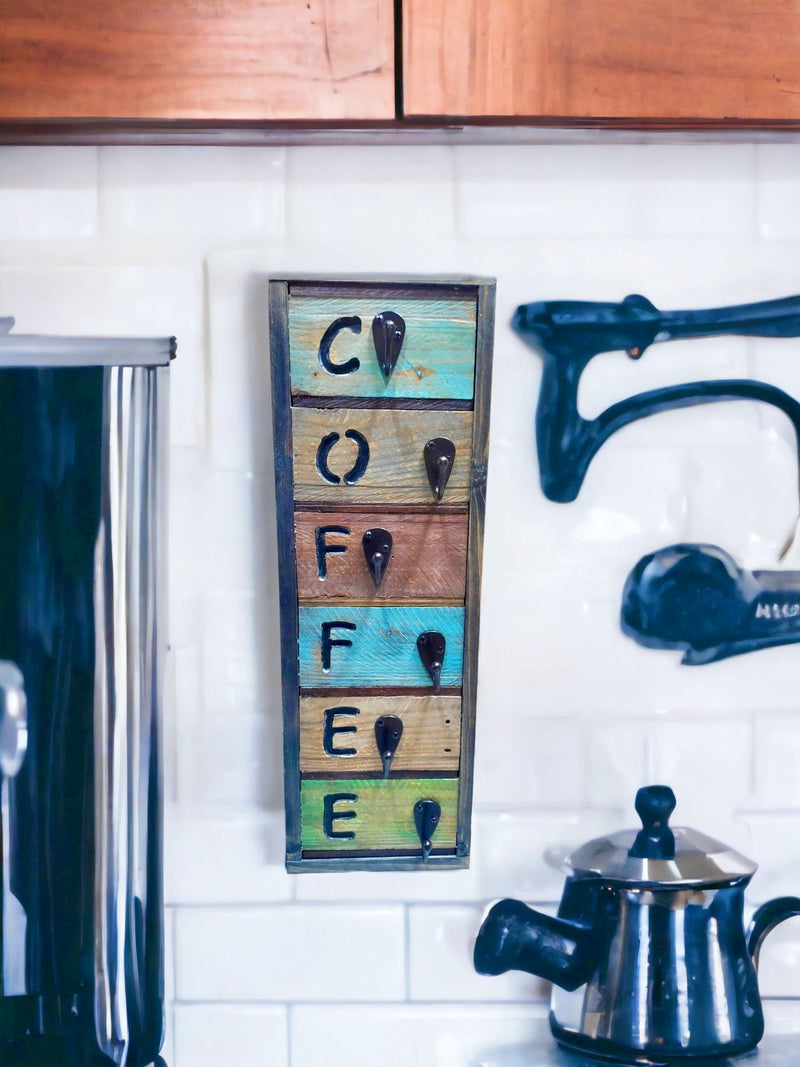 Coffee Cup Mug Holder can be easily hung on the wall above your coffee nook to add color and convenience.
