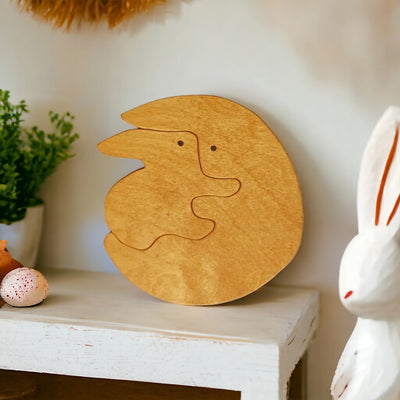 Momma and Baby Bunny Wooden Decoration